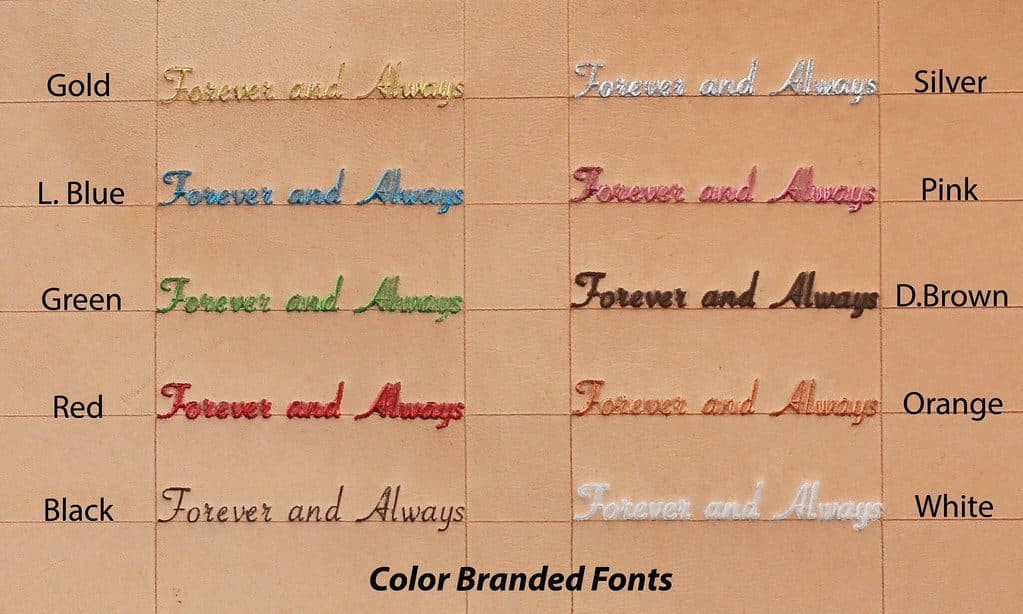 顏色燙字 Color Branded Fonts(10色)