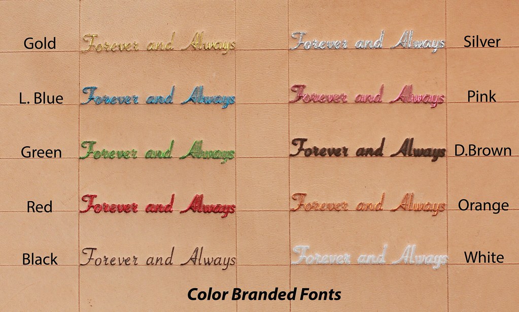 顏色燙字 Color Branded Fonts（10色）